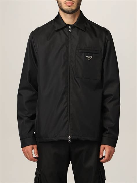 prada black jacket men|Prada nylon jacket men's.